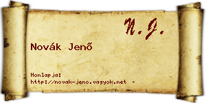 Novák Jenő névjegykártya