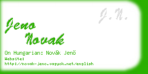 jeno novak business card